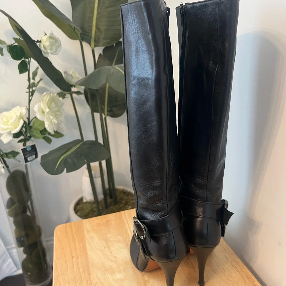 Shane & Shawn Boardroom Rockstars biker heeled  black boots size 8 - Picture 6 of 11